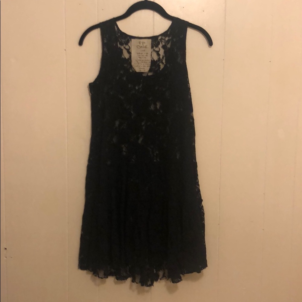 Free People Sleeveless Black lace dress